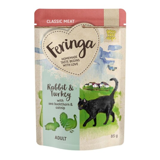 Feringa Porsjonsposer 12 X 85 G Kanin & Kalkun Med Tindved