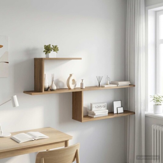 vidaXL Vegghylle Artisan eik 122 x 18 x 60 cm Konstruert tre