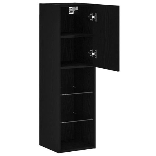 TV skap 2 pcs Svart 30.5 x 30 x 102 cm Konstruert tre TV skap 2 pcs Svart 30.5 x 30 x 102 cm Konstruert tre