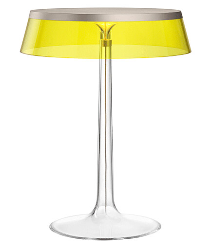 Flos Bon Jour Bordlampe Matt Bronse Kropp og Gul Skjerm
