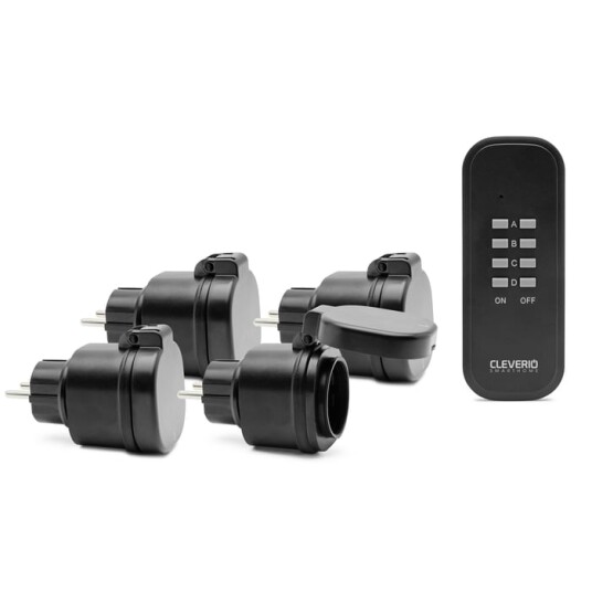 Cleverio Mini Fjernstrømbryter Utendørsbruk 3000 W 4 Pk Cleverio Mini Fjernstrømbryter Utendørsbruk 3000 W 4 Pk