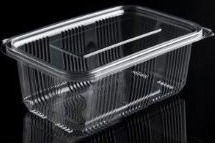Plastbæger Catersource 1000 Ml 97X165x70 Mm Firkantet Hængslet Låg Rpet Klar,100 Stk/Ps 100 Stk.