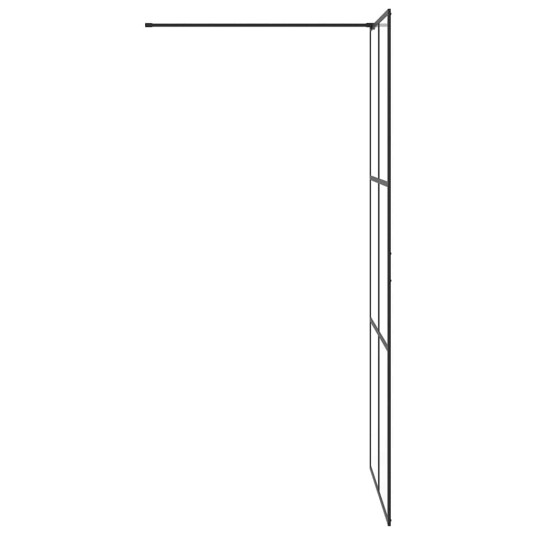 vidaXL Dusjvegg med klart ESG-glass 90x195 cm SVART