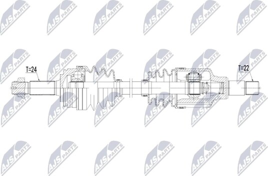 NTY NPW TY 205 Drivaksel