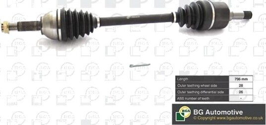 BGA DS2353L Drivaksel BGA DS2353L Drivaksel
