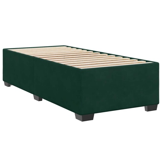 Seng med madrass boksfjær mørkegrønn 100x200 cm fløyel 8721102711190