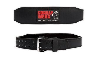 4 Inch Padded Leather Belt, black/red, xxlarge/xxxlarge