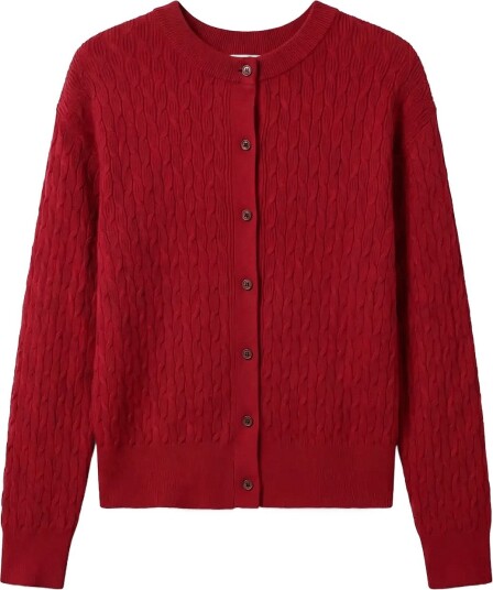 Calvin Klein Tech Knit Cable Cardigan RIO RED M Calvin Klein Tech Knit Cable Cardigan RIO RED M