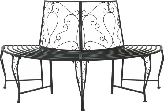 vidaXL Trebens 4 seter 160 x 80 x 89 cm steel Svart halvrund