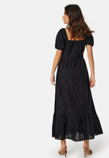 BUBBLEROOM Short Sleeve Cotton Maxi Dress Black S