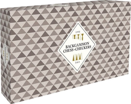 Spillsett 3-i-1 Sjakk, Backgammon og Dam