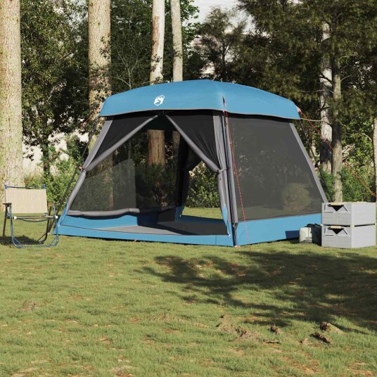 Campingtelt 6 personer blå vanntett