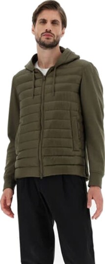 Herno Ultralight Nylon & Fleece Bomber Jacket - Verde Militare Grønn 48 Herno Ultralight Nylon & Fleece Bomber Jacket - Verde Militare Grønn 48
