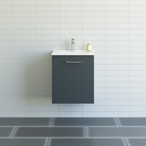 Dansani Mido+ møbelpakke, 51x36,5 cm, venstre, matt grå Dansani Mido+ møbelpakke, 51x36,5 cm, venstre, matt grå