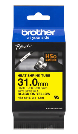 Brother Tape Varmekrympeslange 31mm Hse-661e Svart/gul Brother Tape Varmekrympeslange 31mm Hse-661e Svart/gul