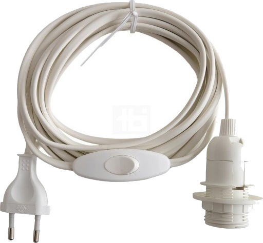 TBI ledning med E14 fatning og bryter hvit TBI ledning med E14 fatning og bryter hvit