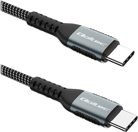 Qoltec Usb-Kabel Usb-C Hann Til Usb-C Hann Usb 2.0 20 V 5 A 1.5 M Støtte For Power Delivery 3.0 100 W-Strømforsyningsgjennomgang Svart