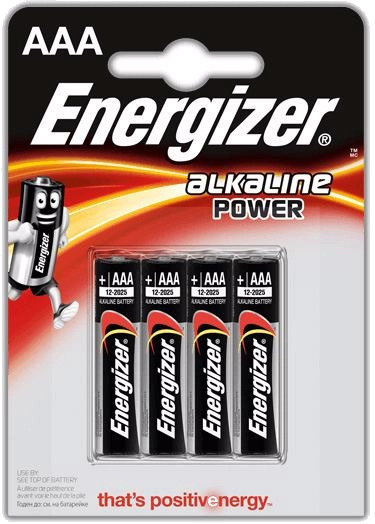 Energizer Alkaline Power 4-pack AAA Batterier 1.5V