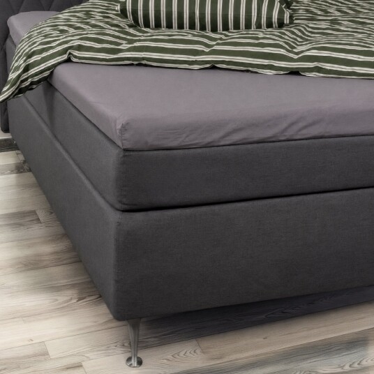 Borg Living Overmadrasslaken Grå 90x200x8 cm 100% Bomullssateng