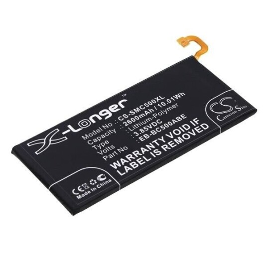 Samsung Galaxy C5 Duos TD-LTE batteri (2600 mAh 3.85 V, Sort)