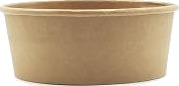 Salatbakst Rund 1200 Ml Ø 170 Mm H70 Mm Brun Kraft/Pe 6 Hk X 50 Stk/Eske