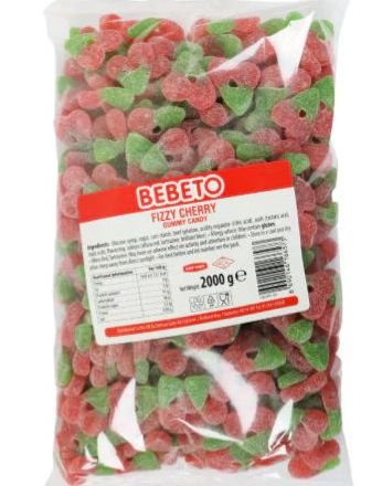 2 kg Bebeto Fizzy Cherry   Pose med Fizzy Kirsebærvingummi