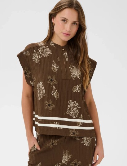 Saint Tropez Rosashellsz Blouse   Brown   S