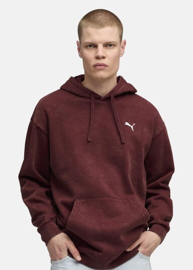 Ess Elevated Relaxed Wash Hood Ruby Shimmer Xl Hoodies Ess Elevated Relaxed Wash Hood Ruby Shimmer Xl Hoodies