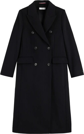 Tommy Hilfiger Wool Classic Db Long Coat BLACK 42 Tommy Hilfiger Wool Classic Db Long Coat BLACK 42