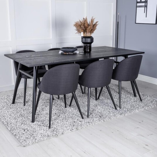 Venture Home Spisegruppe Venture Home Salt med 6 Valentina Stoler Polyester GR19634