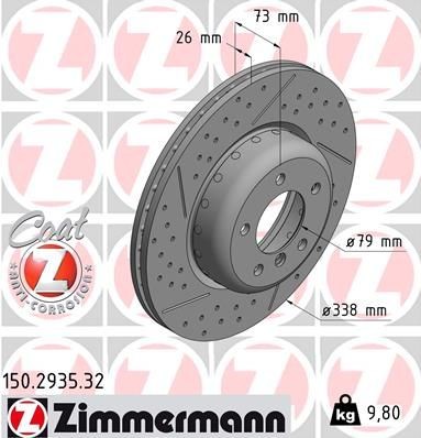 Bremseskive ZIMMERMANN 150.2935.32