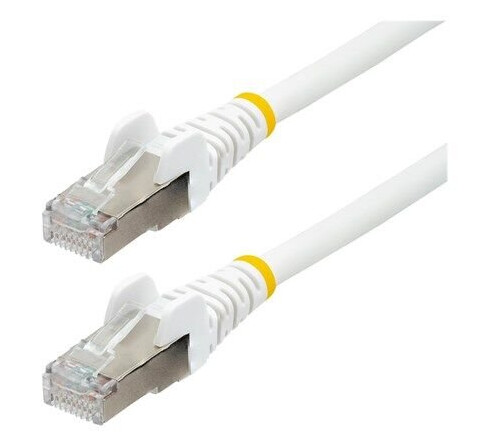 1m CAT6a Ethernet Cable - White - Low Smoke Zero Halogen (LSZH) - 10GbE 500MHz 100W PoE++ Snagless RJ-45 w/Strain Reliefs S/FTP Network Patch Cord - patch cable - 1 m - white