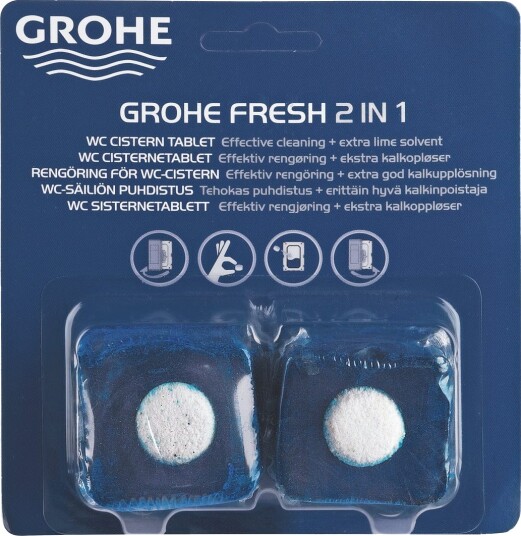 Grohe Rengjøringstabletter 2x50g for WC med Kalkoppløsning Grohe Rengjøringstabletter 2x50g for WC med Kalkoppløsning