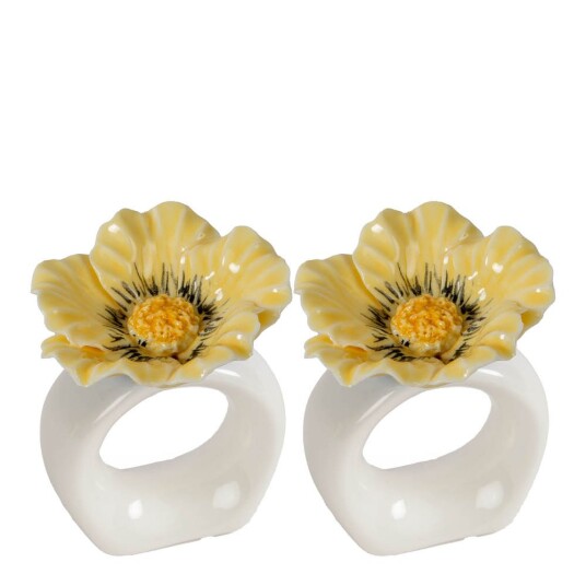 Byon Poppy serviettring 2 stk gul Byon Poppy serviettring 2 stk gul