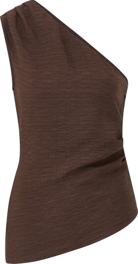 Gina Tricot Bluse One shoulder top Brun