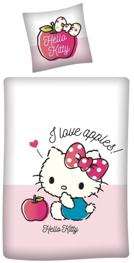 Licens Junior sengetøy 100x140 cm Hello Kitty sengesett 2 i 1 design 100% bomull Licens Junior sengetøy 100x140 cm Hello Kitty sengesett 2 i 1 design 100% bomull