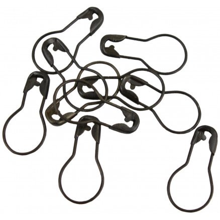 Pony Ponnimarkørlås/sikkerhetsnål svart 22 mm pæreformet 10 stk. Pony Ponnimarkørlås/sikkerhetsnål svart 22 mm pæreformet 10 stk.