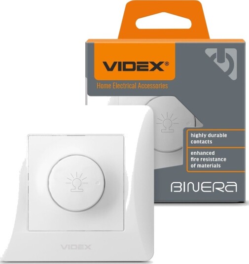 600W LED dimmer for europeisk veggboks - 15-600W, hvit