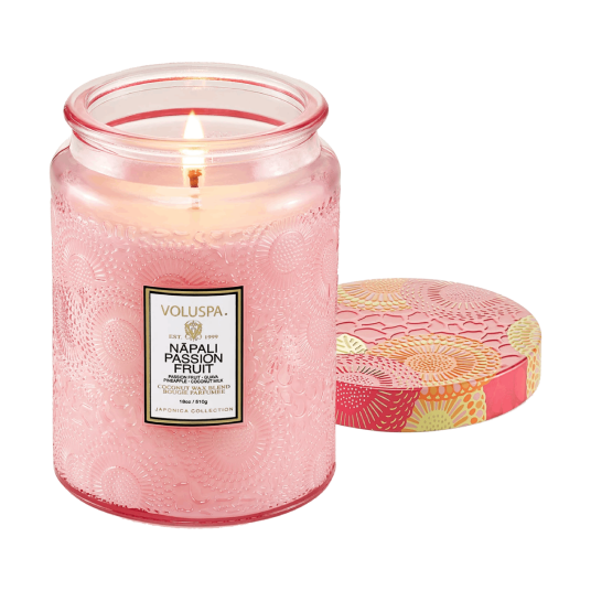 Voluspa Napali Passion Fruit Large Glass Jar Candle 455g