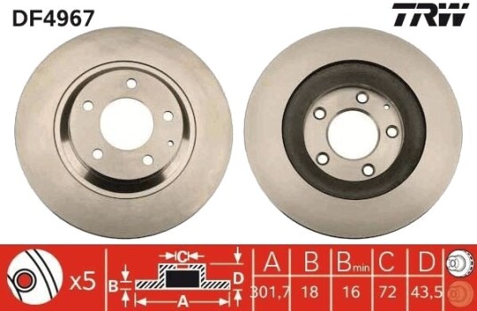 Bremseskive TRW DF4967