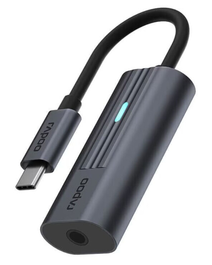 Rapoo USB-C til 3,5mm Lydadapter Grå UCA-1002 Rapoo USB-C til 3,5mm Lydadapter Grå UCA-1002