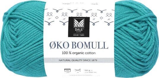 Økologisk Bomull - 336 Tropisk Blå Blå