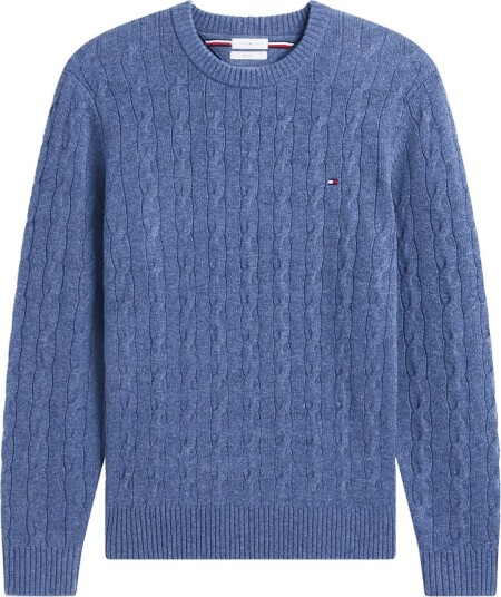 Tommy Hilfiger Lambswool Cable Crew AEGEAN SEA HEATHER XL Tommy Hilfiger Lambswool Cable Crew AEGEAN SEA HEATHER XL