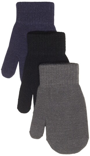 Nordbjørn Lillefjord Votter 3-pakning Black/Quiet Shade/Eclipse onesize