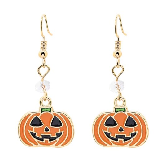 INF Halloween øredobber med gresskar Gul