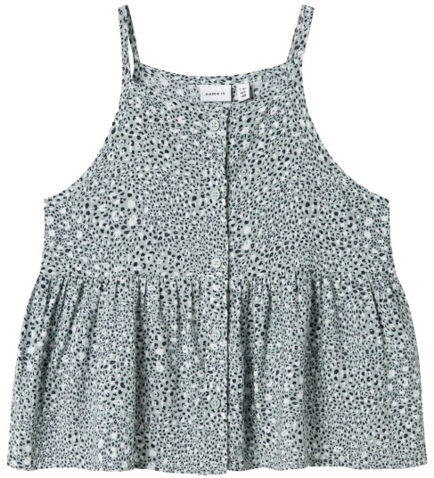 Name It Topp NkfJilli Strap Aqua Grå/Leo Name It 6 år 116 Singlet Grønn