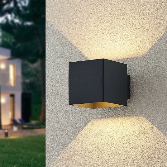 Lindby LED utendørs vegglampe Esani antrasitt aluminium