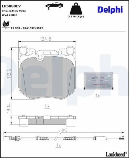Bremseklosser DELPHI LP5088EV
