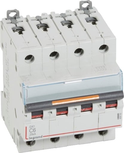 Legrand DX3 MCB automatsikring C6 4P 4M 25kA