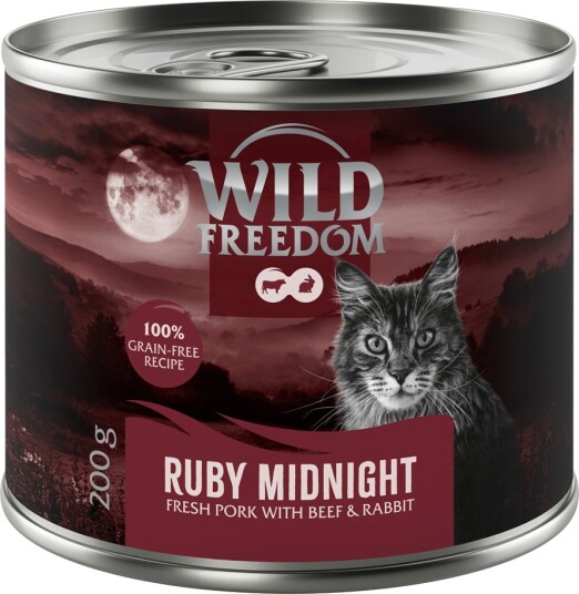 Wild Freedom Våtfôr Adult Red Kornfri Oppskrift Ruby Midnight Svinekjøtt Storfekjøtt Og Kanin 6 X 200 G